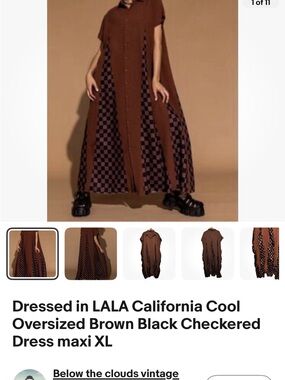 ISO!!! Not for Sale. Dressed in LALA Brown and Black Checkered Maxi Dress XL